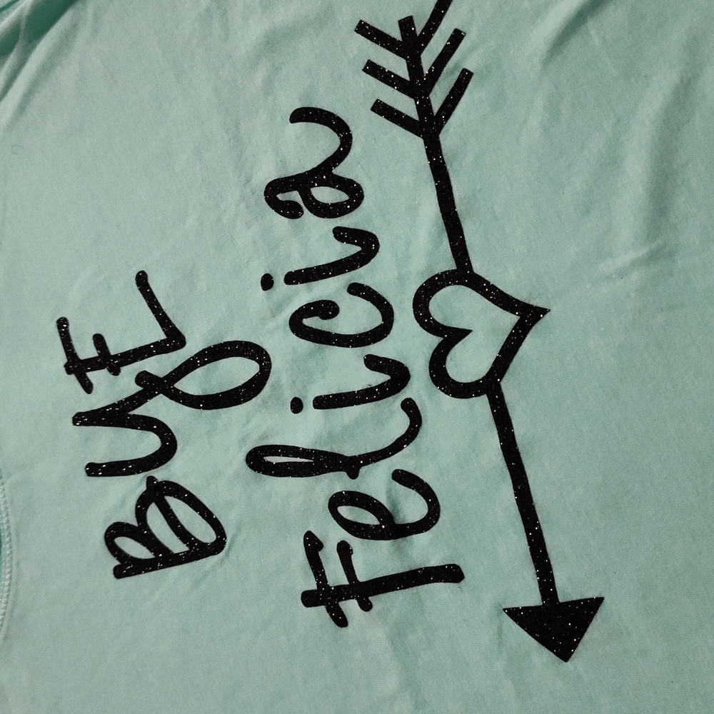 Mint Green Fringe Kids Top Fun Quote Bye FELICIA - Picture 2 of 3